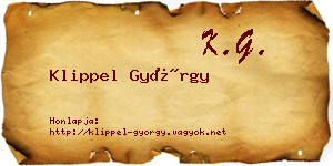 Klippel György névjegykártya